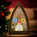 Custom First Christmas LED Tabletop Lantern Light - Personalized Christmas Birthday Gifts For Mom, Dad, Brother, Sister, Kids - Sparkle Of Beginnings