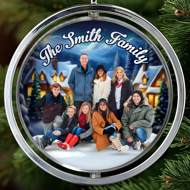 Custom Photo Acrylic Rotating Ornament - Personalized Christmas Birthday Gifts For Mom, Dad, Brother, Sister, Kids - Hearts Together This Christmas Season