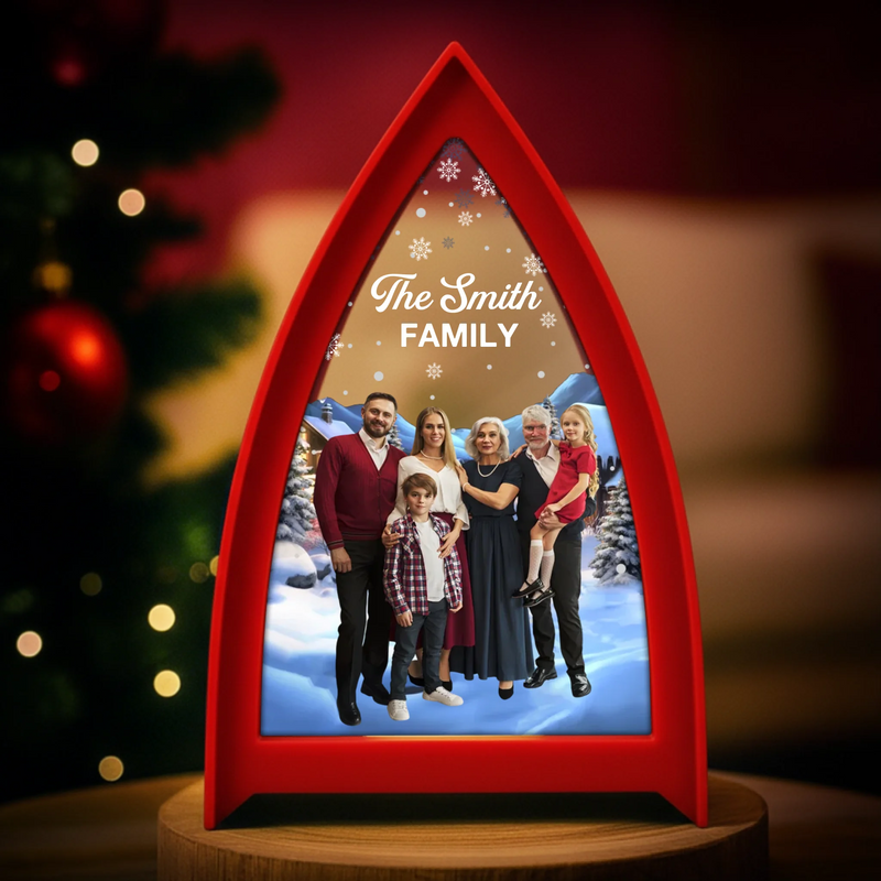 Custom Photo LED Tabletop Lantern Light - Personalized Christmas Birthday Gifts For Mom, Dad, Brother, Sister, Kids - Joyful Moments Wrapped In Warmth
