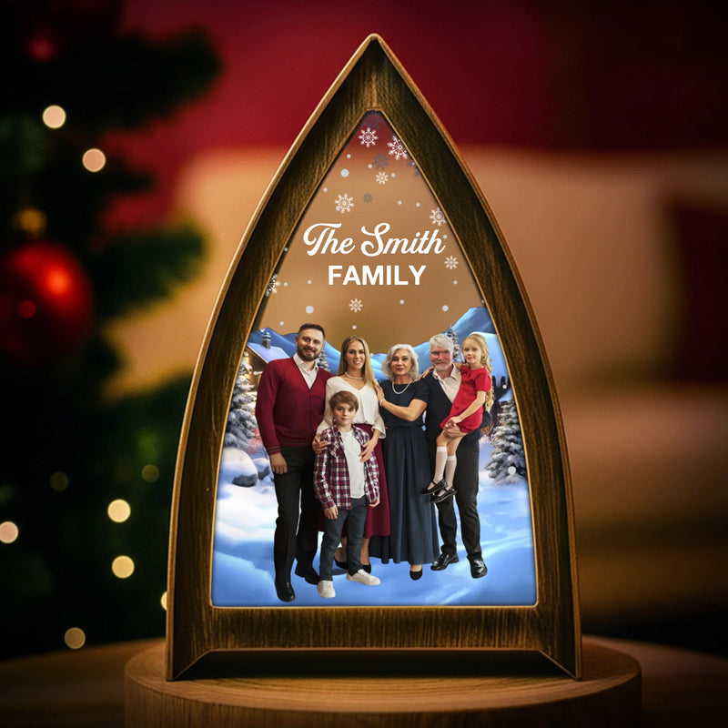 Custom Photo LED Tabletop Lantern Light - Personalized Christmas Birthday Gifts For Mom, Dad, Brother, Sister, Kids - Joyful Moments Wrapped In Warmth
