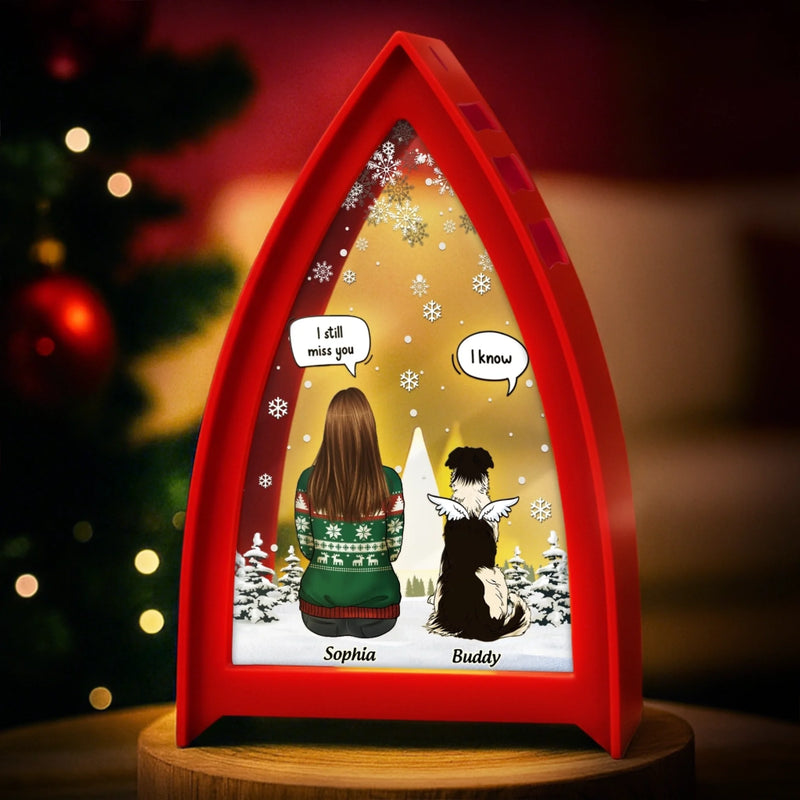 Custom LED Tabletop Lantern Light - Personalized Pet Christmas Memorial Sympathy Gifts For Dogs - Shine On Love