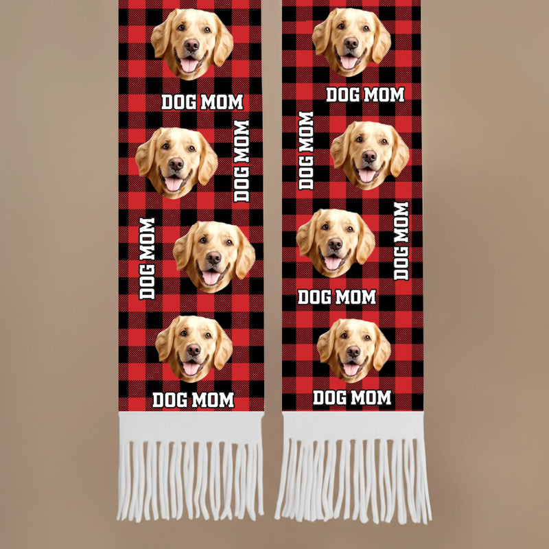 Custom Photo Wool Scarf With Tassel - Personalized  Christmas Birthday Gifts For Dog Cat Lovers, Dog Dad And Mom, Cat Owners - Fetch Queen