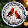 Custom Cardinal Ceramic Ornament - Personalized Christmas Memorial Sympathy Gifts For Loss Of Mom, Dad - Remembered With Love Through Time