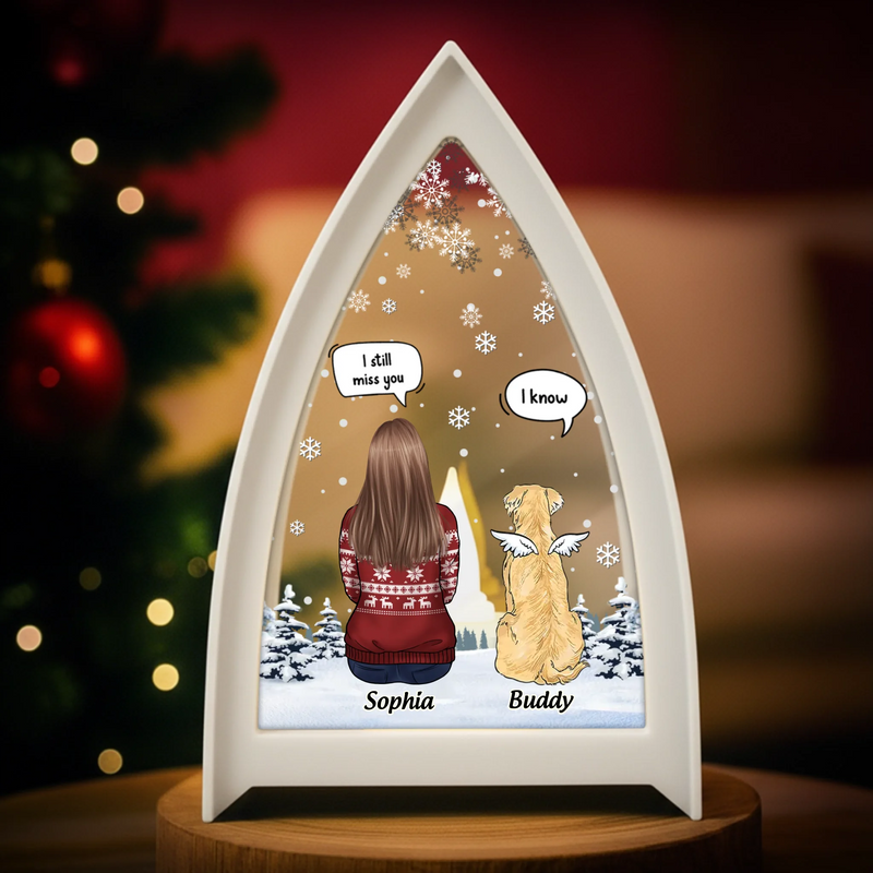 Custom LED Tabletop Lantern Light - Personalized Pet Christmas Memorial Sympathy Gifts For Dogs - Shine On Love