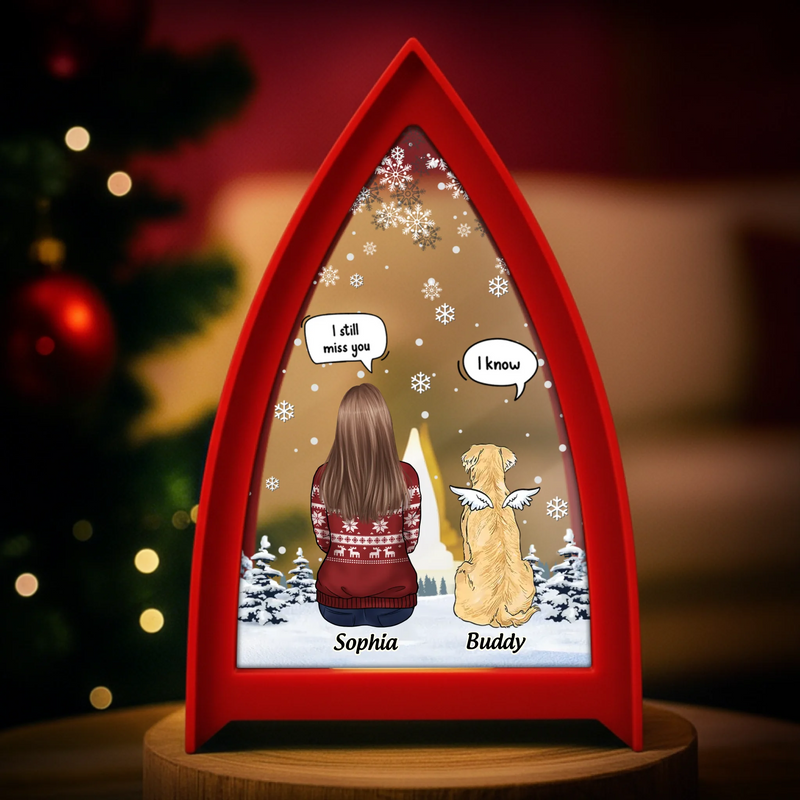 Custom LED Tabletop Lantern Light - Personalized Pet Christmas Memorial Sympathy Gifts For Dogs - Shine On Love