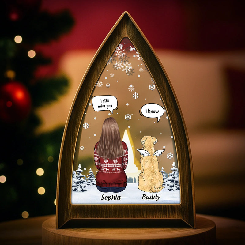 Custom LED Tabletop Lantern Light - Personalized Pet Christmas Memorial Sympathy Gifts For Dogs - Shine On Love
