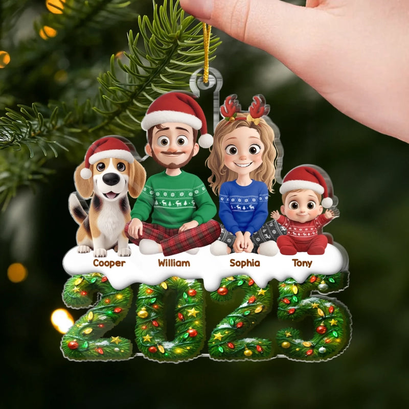 Custom Acrylic Ornament - Personalized Christmas Birthday Gifts For Family, Dog Cat Lovers - Where Love Gathers