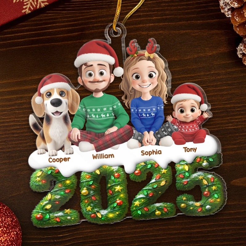 Custom Acrylic Ornament - Personalized Christmas Birthday Gifts For Family, Dog Cat Lovers - Where Love Gathers