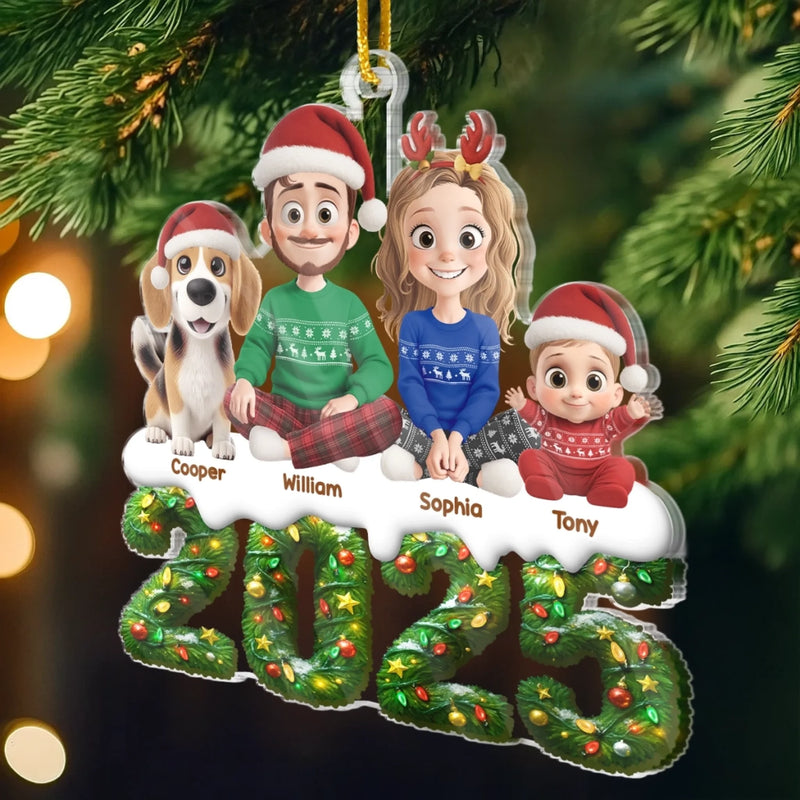 Custom Acrylic Ornament - Personalized Christmas Birthday Gifts For Family, Dog Cat Lovers - Where Love Gathers
