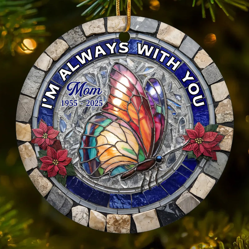 Custom Cardinal Ceramic Ornament - Personalized Christmas Memorial Sympathy Gifts For Loss Of Mom, Dad - A Life That Shines Beyond Goodbye