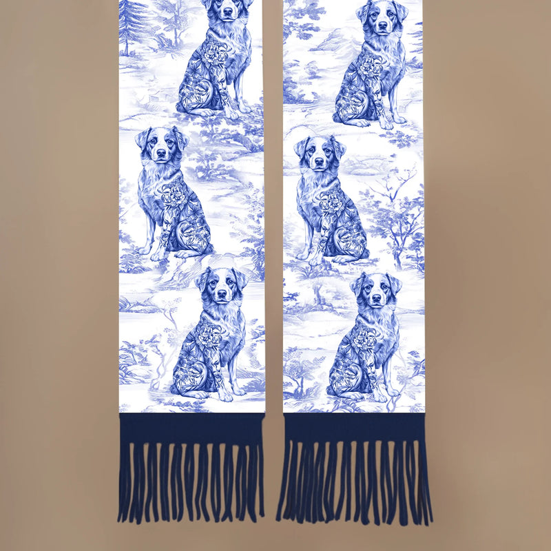 Custom Wool Scarf With Tassel - Personalized  Christmas Birthday Gifts For Dog Lovers, Dog Dad And Mom - Puppy Love Always
