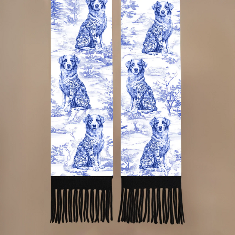 Custom Wool Scarf With Tassel - Personalized  Christmas Birthday Gifts For Dog Lovers, Dog Dad And Mom - Puppy Love Always