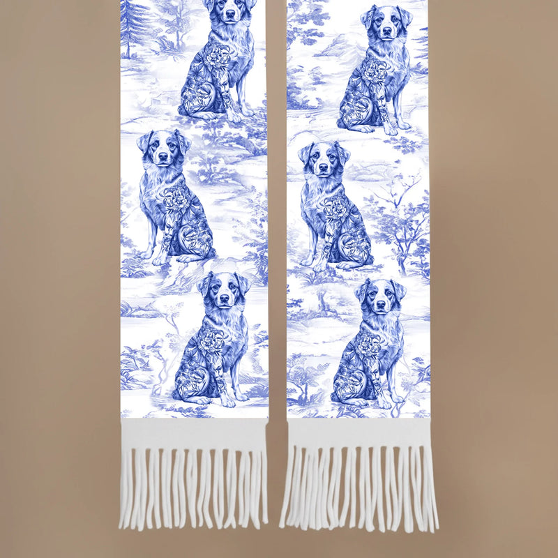 Custom Wool Scarf With Tassel - Personalized  Christmas Birthday Gifts For Dog Lovers, Dog Dad And Mom - Puppy Love Always