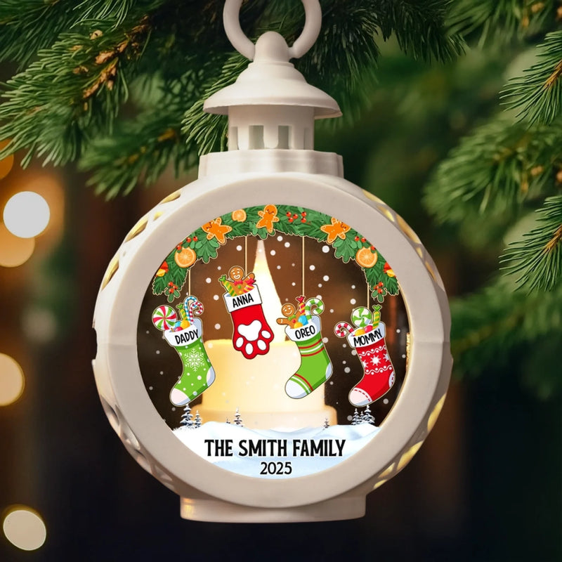 Custom Candlelight Lantern Ornament -  Personalized Christmas Birthday Gifts For Mom, Dad, Brother, Sister, Kids - Love And Joy Fill Christmas