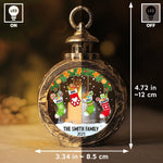 Custom Family Christmas Stocking Scene - Personalized Candlelight Lantern Ornament