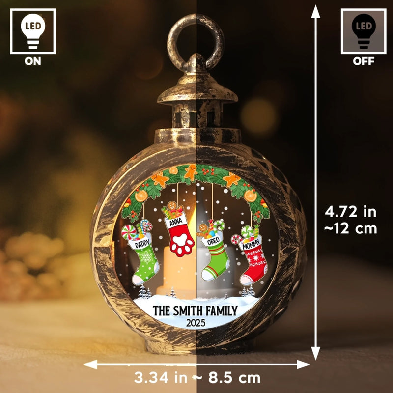 Custom Candlelight Lantern Ornament -  Personalized Christmas Birthday Gifts For Mom, Dad, Brother, Sister, Kids - Love And Joy Fill Christmas