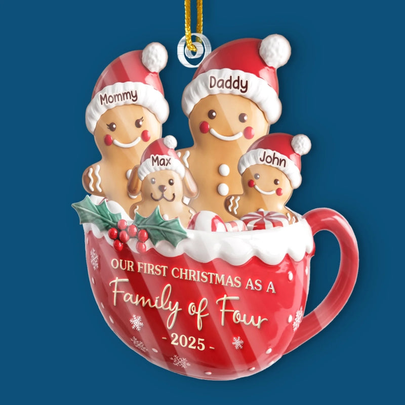 Custom First Christmas Acrylic Ornament - Personalized Christmas Birthday Gifts For Mom, Dad, Brother, Sister, Kids - Home Is Where Love Lives