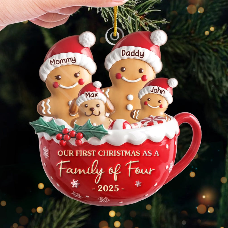 Custom First Christmas Acrylic Ornament - Personalized Christmas Birthday Gifts For Mom, Dad, Brother, Sister, Kids - Home Is Where Love Lives
