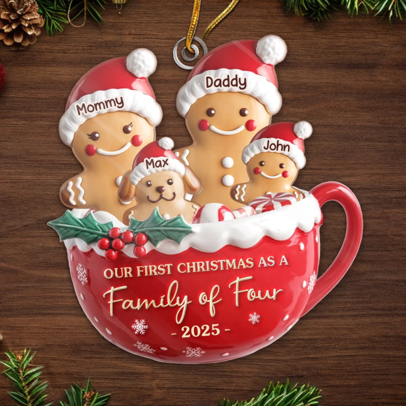 Custom First Christmas Acrylic Ornament - Personalized Christmas Birthday Gifts For Mom, Dad, Brother, Sister, Kids - Home Is Where Love Lives