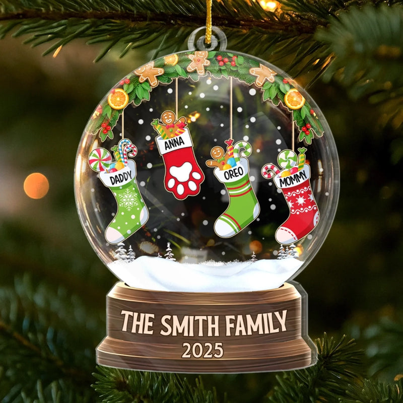 Custom Acrylic Ornament - Personalized Christmas Birthday Gifts For Mom, Dad, Brother, Sister, Kids  - Love Makes Us One