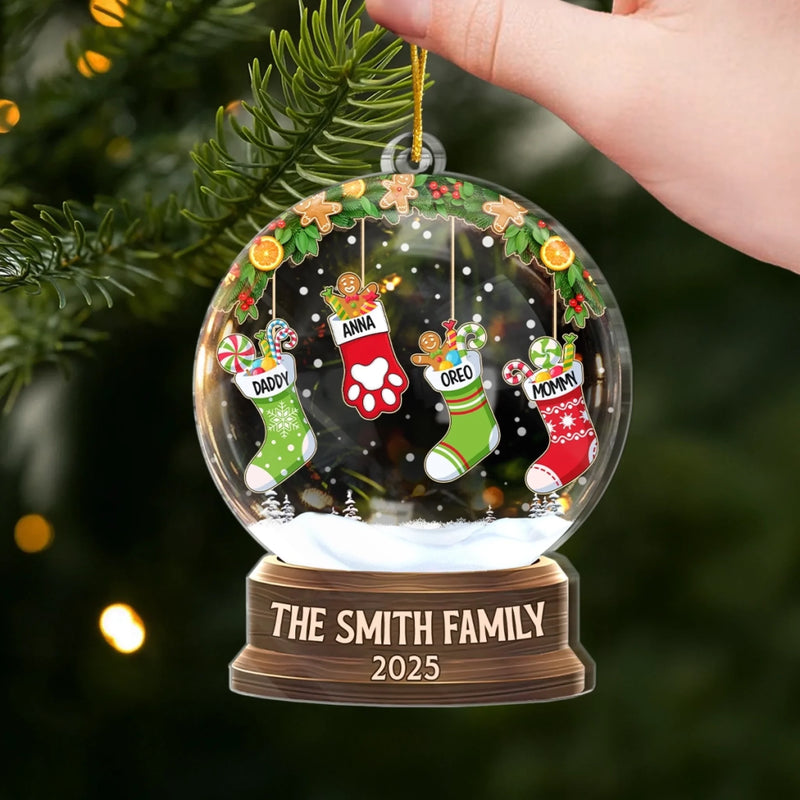 Custom Acrylic Ornament - Personalized Christmas Birthday Gifts For Mom, Dad, Brother, Sister, Kids  - Love Makes Us One