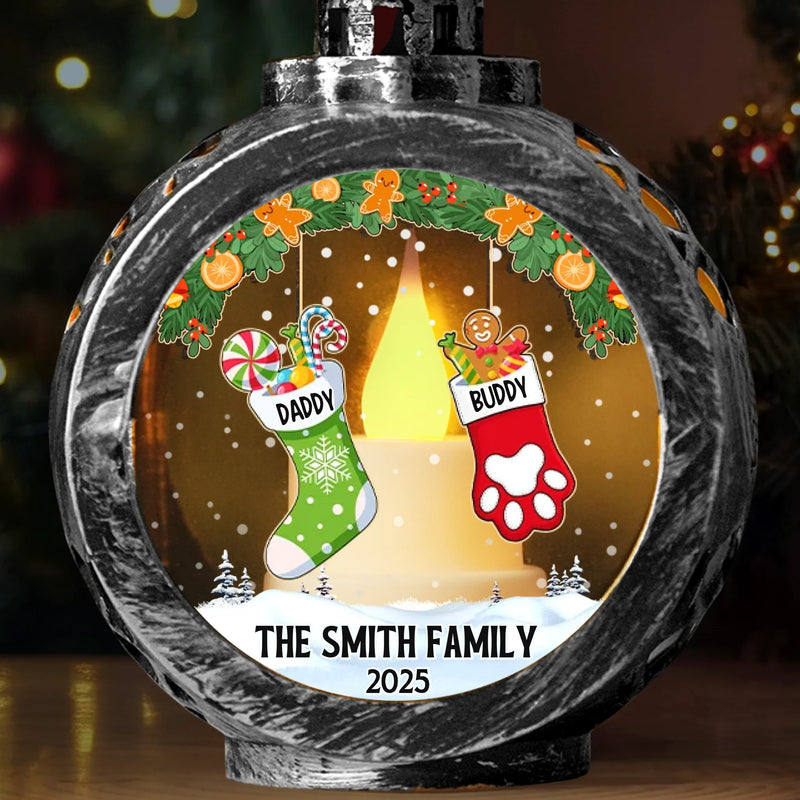Custom Candlelight Lantern Ornament -  Personalized Christmas Birthday Gifts For Mom, Dad, Brother, Sister, Kids - Love And Joy Fill Christmas