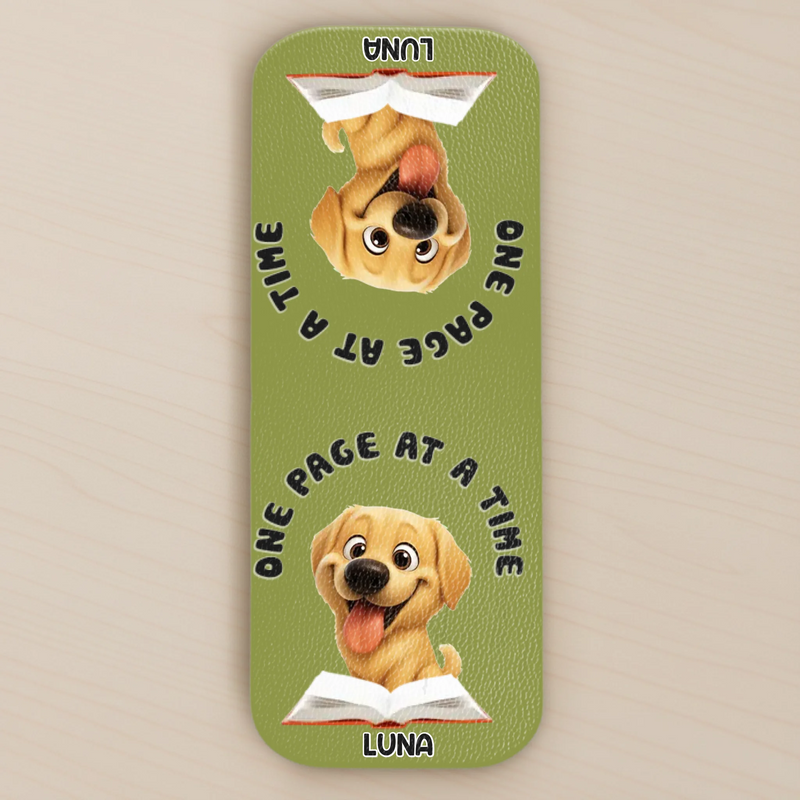 Custom Leather Magnetic Bookmark - Personalized  Bookish Gifts For Book Lovers, Bookworms, Dog Dad And Mom, Cat Owners - Paws Beside Pages