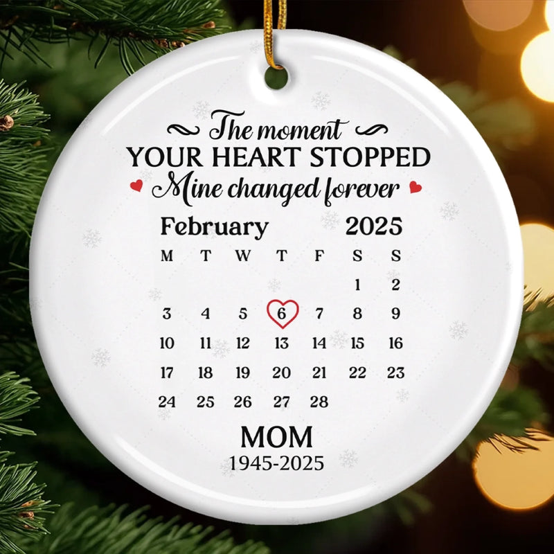 Custom Ceramic Ornament - Personalized Christmas Memorial Sympathy Gifts For Loss Of Mom, Dad - Gone From Sight, Never From Heart