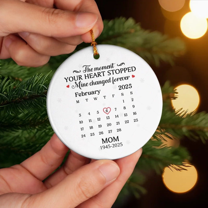 Custom Ceramic Ornament - Personalized Christmas Memorial Sympathy Gifts For Loss Of Mom, Dad - Gone From Sight, Never From Heart