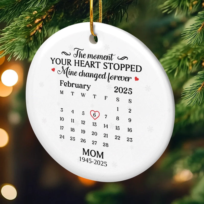 Custom Ceramic Ornament - Personalized Christmas Memorial Sympathy Gifts For Loss Of Mom, Dad - Gone From Sight, Never From Heart