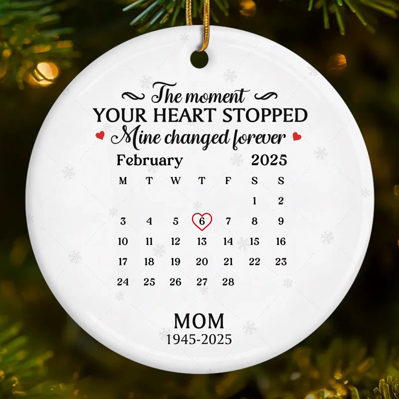 Custom Ceramic Ornament - Personalized Christmas Memorial Sympathy Gifts For Loss Of Mom, Dad - Gone From Sight, Never From Heart