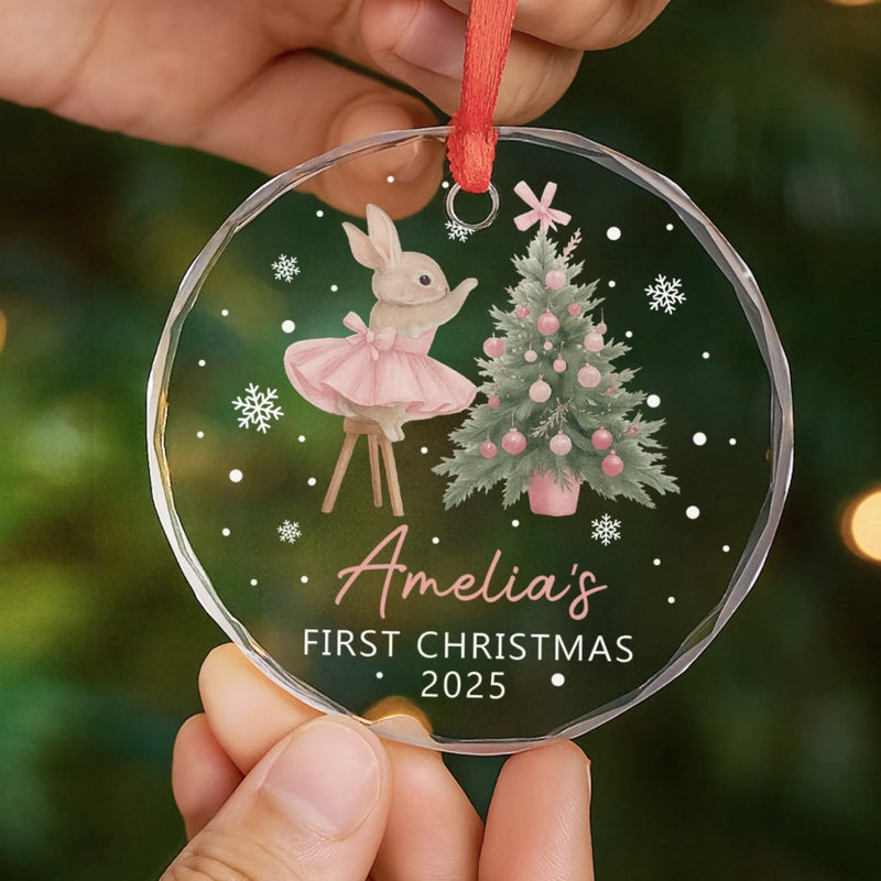 Custom Baby First Christmas Glass Ornament - Personalized Christmas Baby Shower, Gifts For New Moms, New Dads, New Parents - Santa’s Newest Helper