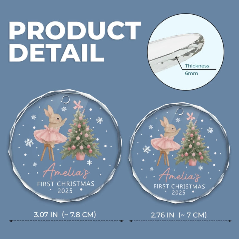 Custom Baby First Christmas Glass Ornament - Personalized Christmas Baby Shower, Gifts For New Moms, New Dads, New Parents - Santa’s Newest Helper