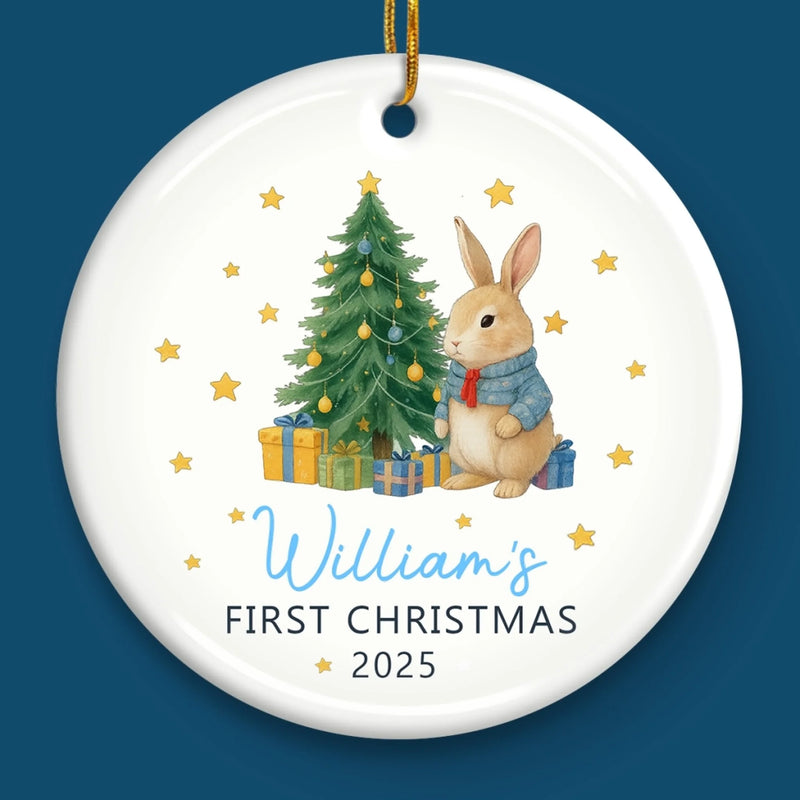 Custom Baby First Christmas Ceramic Ornament - Personalized Christmas Baby Shower, Gifts For New Moms, New Dads, New Parents - Little Blessings Shine This Christmas