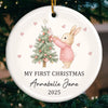 Custom Baby First Christmas Ceramic Ornament - Personalized Christmas Baby Shower, Gifts For New Moms, New Dads, New Parents - A New Star Brightens Christmas Night
