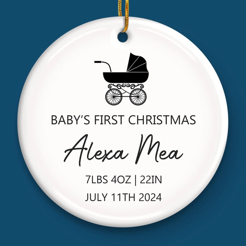 Custom Baby First Christmas Ceramic Ornament - Personalized Christmas Baby Shower, Gender Reveal Gifts For New Moms, New Dads, New Parents - Our Little Wonder