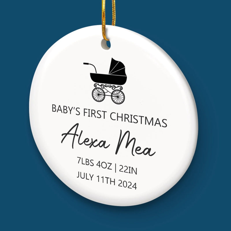 Custom Baby First Christmas Ceramic Ornament - Personalized Christmas Baby Shower, Gender Reveal Gifts For New Moms, New Dads, New Parents - Our Little Wonder