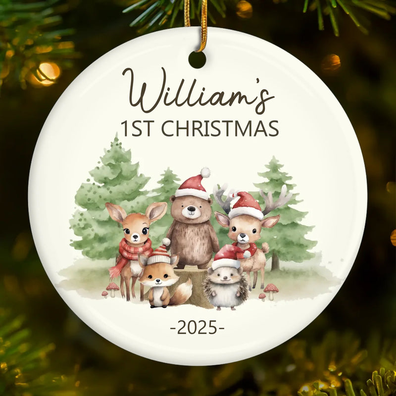 Custom Baby First Christmas Ceramic Ornament - Personalized Christmas Baby Shower, Gender Reveal Gifts For New Moms, New Dads, New Parents - Born To Be Loved