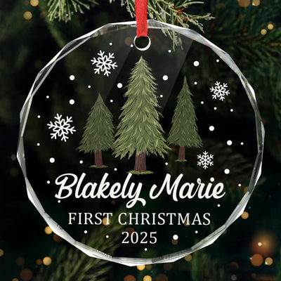 Custom Baby First Christmas Glass Ornament - Personalized Christmas Baby Shower, Gifts For New Moms, New Dads, New Parents - Special Delivery Under The Tree