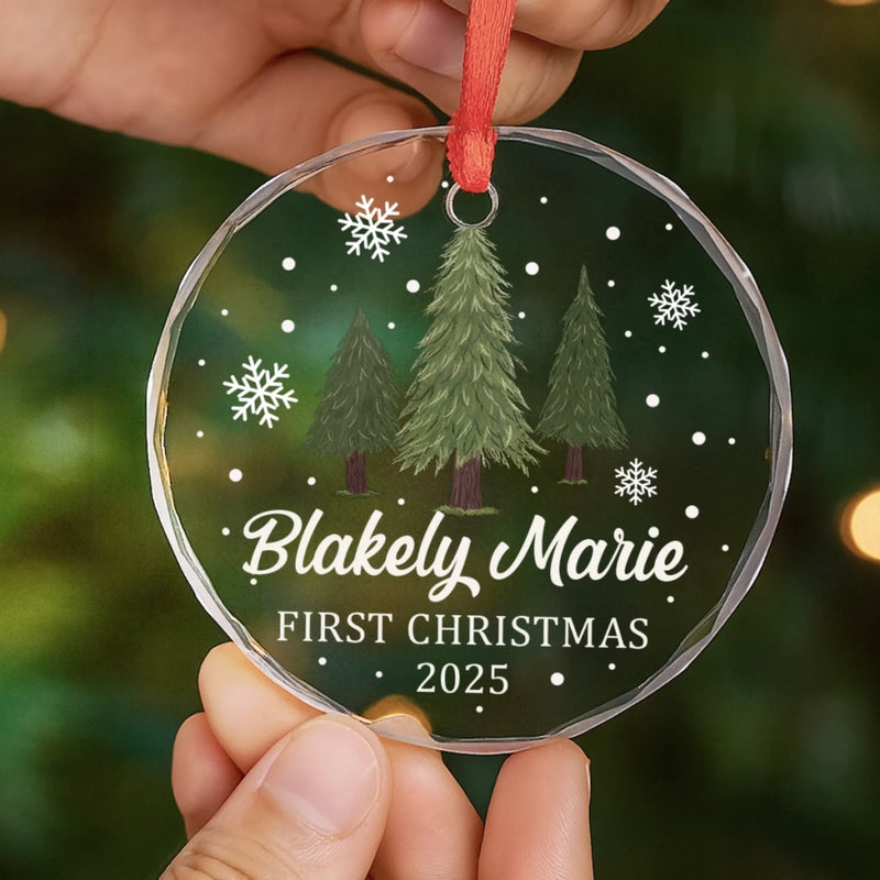 Custom Baby First Christmas Glass Ornament - Personalized Christmas Baby Shower, Gifts For New Moms, New Dads, New Parents - Special Delivery Under The Tree