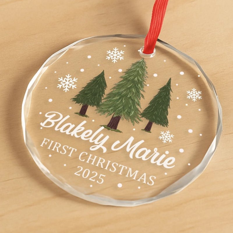 Custom Baby First Christmas Glass Ornament - Personalized Christmas Baby Shower, Gifts For New Moms, New Dads, New Parents - Special Delivery Under The Tree