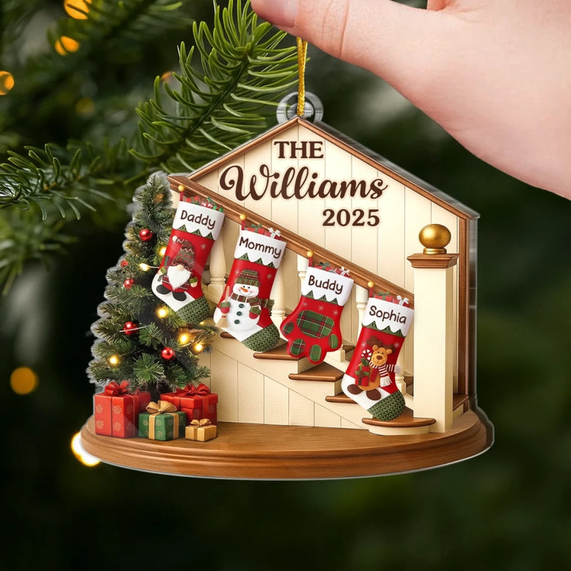 Custom Acrylic Ornament - Personalized Christmas Birthday Gifts For Mom, Dad, Brother, Sister, Kids - Family Our Forever Treasure