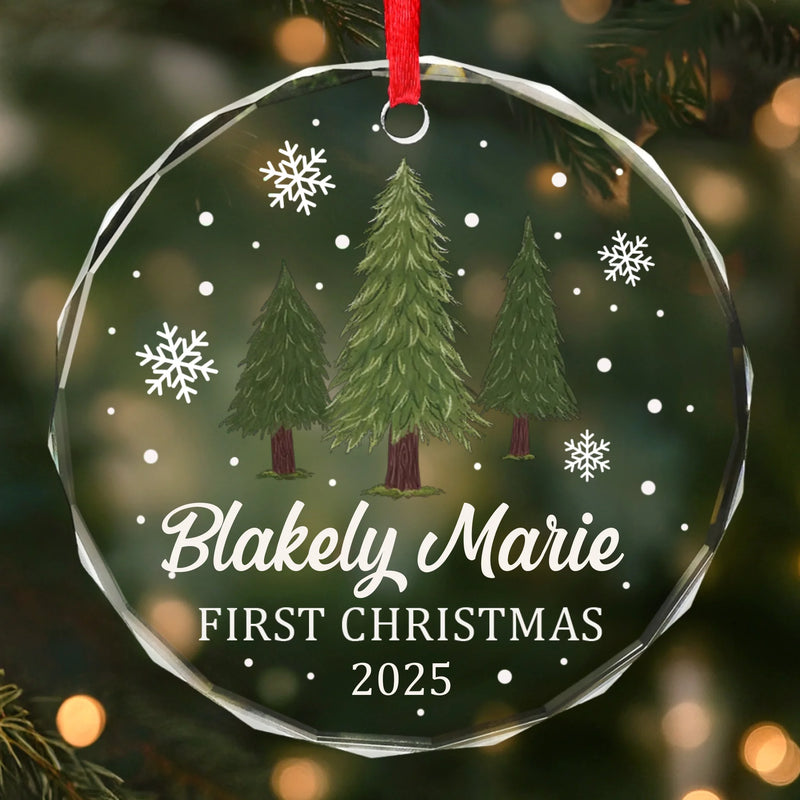 Custom Baby First Christmas Glass Ornament - Personalized Christmas Baby Shower, Gifts For New Moms, New Dads, New Parents - Special Delivery Under The Tree