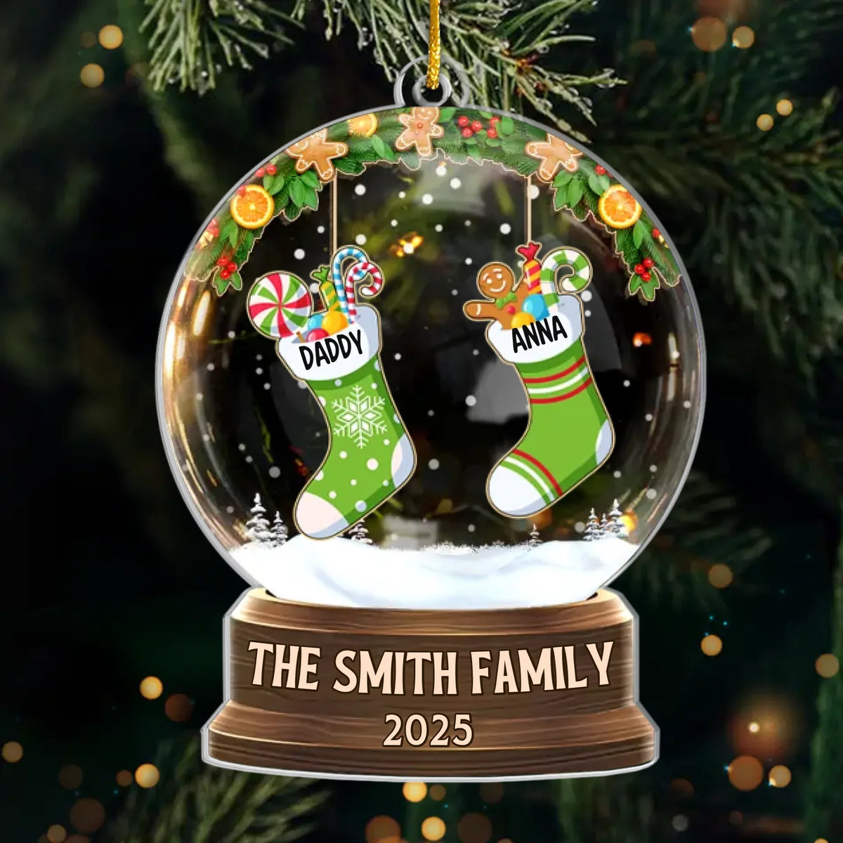 Custom Acrylic Ornament - Personalized Christmas Birthday Gifts For Mom, Dad, Brother, Sister, Kids  - Love Makes Us One