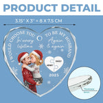 Custom Heart Glass Ornament - Personalized Anniversary Christmas Wedding Gifts For Husband And Wife, Him And Her - Love You More Each Day