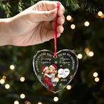 Custom Heart Glass Ornament - Personalized Anniversary Christmas Wedding Gifts For Husband And Wife, Him And Her - Love You More Each Day
