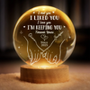Custom Crystal Globe Lamp - Personalized Anniversary Wedding Gifts For Husband And Wife, Him And Her - I Met You I Chose You