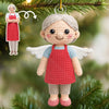 Custom Photo Crochet Acrylic Ornament - Personalized Christmas Memorial Sympathy Gifts For Loss Of Mom, Dad - Angel Of My Heart