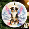 Custom Photo Ceramic Ornament - Personalized Pet Christmas Memorial Sympathy Gifts For Dogs, Cats - Love Lingers In Gentle Paws