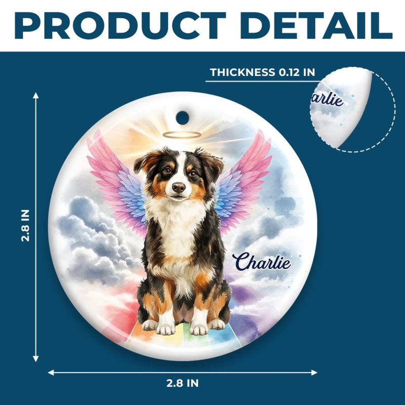 Custom Photo Ceramic Ornament - Personalized Pet Christmas Memorial Sympathy Gifts For Dogs, Cats - Love Lingers In Gentle Paws